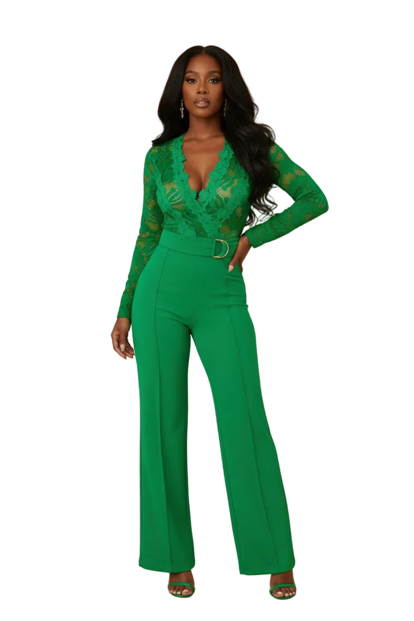 Lace Crochet Long Sleeve Jumpsuit