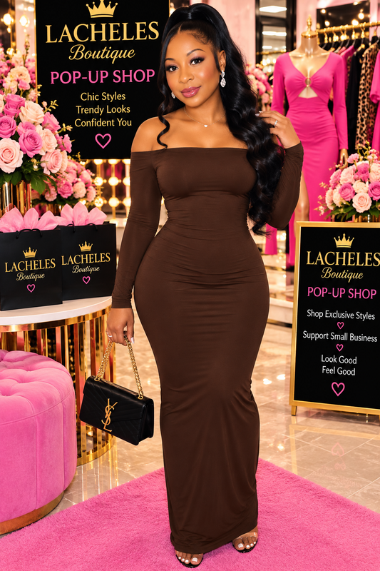 Off-Shoulder Bodycon Maxi Dress